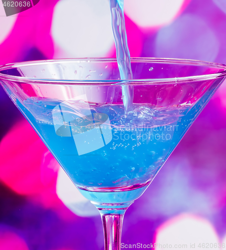 Image of Blue Cocktail Indicates Party Tropical And Bartending  