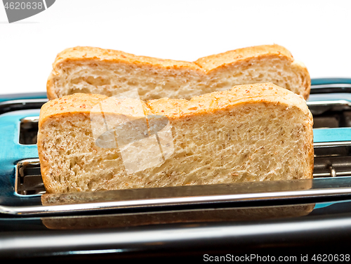 Image of Bread Toaster Indicates Morning Meal And Break 