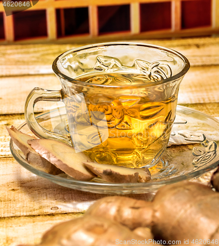 Image of Refreshing Ginger Tea Means Spice Natural And Beverage 