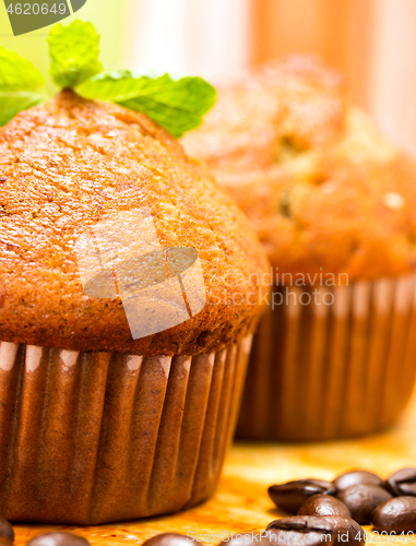 Image of Fresh Muffins Represents Cupcake Tasty And Dessert 
