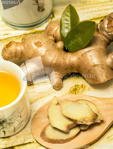 Image of Outdoor Ginger Tea Shows Beverages Refreshment And Organic 
