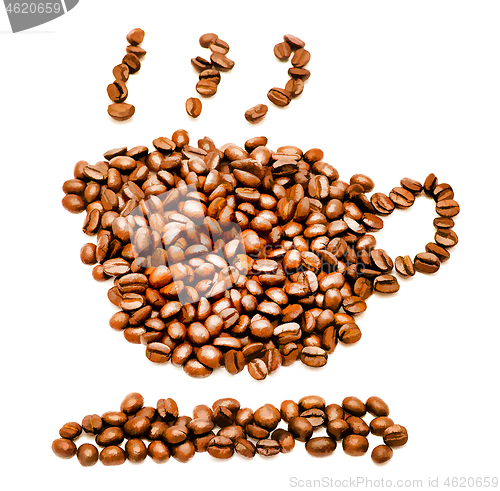 Image of Coffee Cup Beans Indicates Hot Drink And Brown 