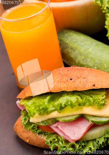 Image of Juice And Roll Means Orange Drink And Bread 