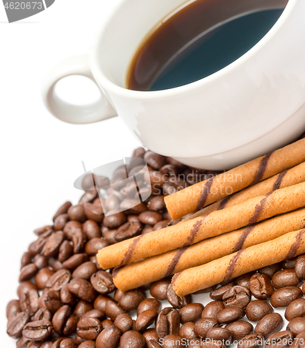 Image of Coffee Beans Cup Represents Drink Fresh And Delicious 