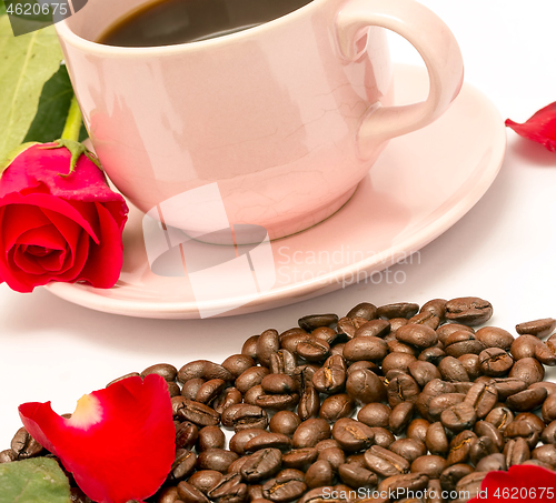 Image of Fresh Coffee Beverage Represents Bean Decaf And Cup 