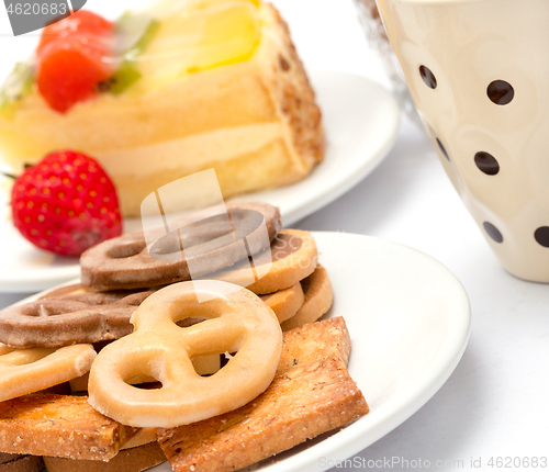 Image of Delicious Biscuits Shows Cookies Plate And Appetizing 