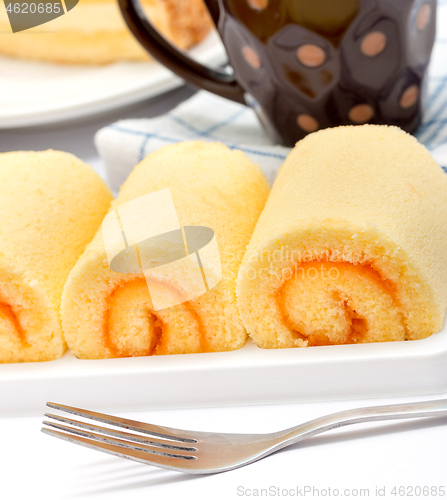 Image of Delicious Cake Represents Swiss Roll And Cakes 