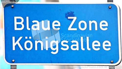 Image of blue road sign