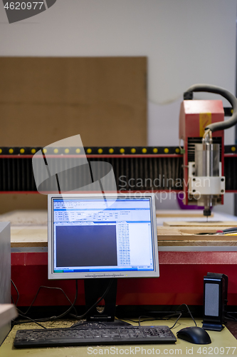 Image of modern automatic woodworking machine