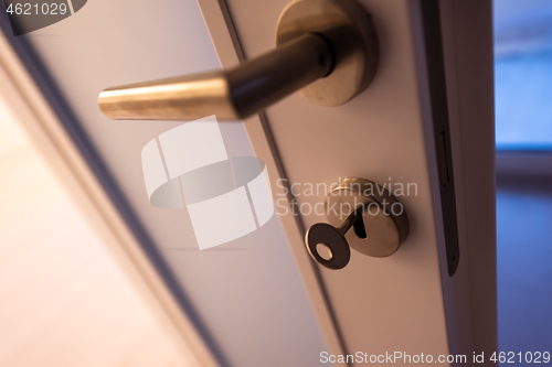 Image of door handle in room interior