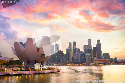 Image of Singapore Downtown at sunset