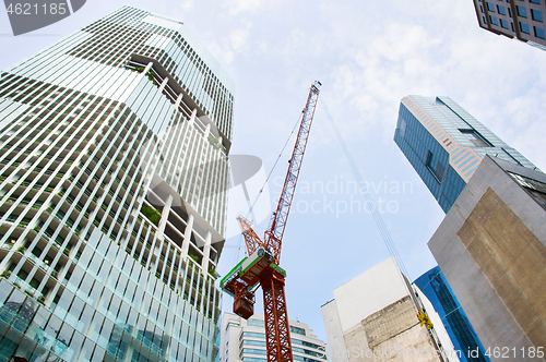Image of Singapore downtown construction site activity