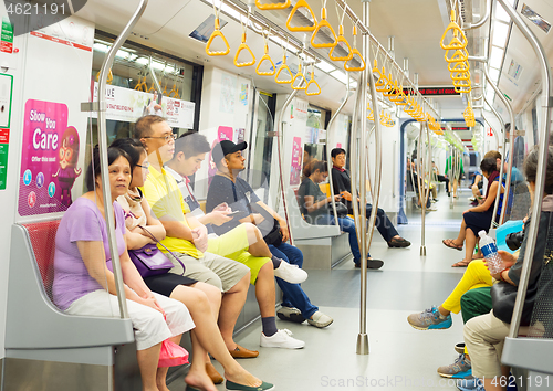 Image of People travel metro train. Singapore