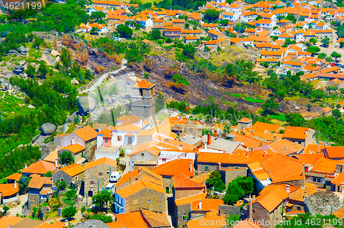 Image of Monsanto village aerial view. Portugal