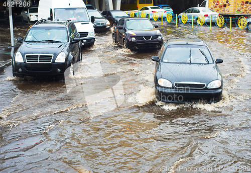 Image of Flooded city road