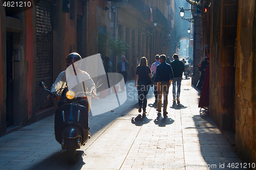 Image of Barcelona Old Town street, Spain