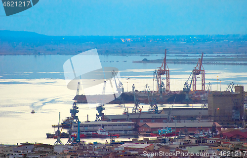 Image of Thessaloniki shipping port. Greece