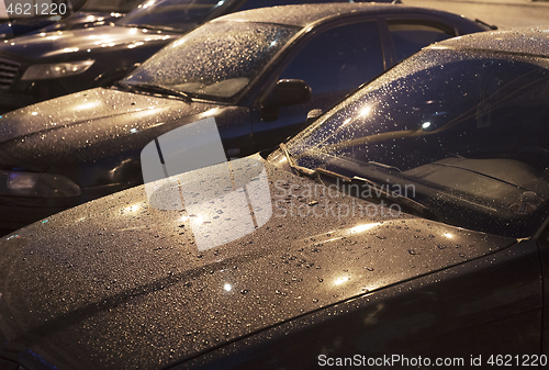 Image of Urban car parking at night