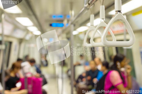 Image of Singapore metro train handrail