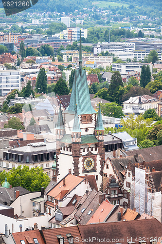 Image of an aerial view over Freiburg