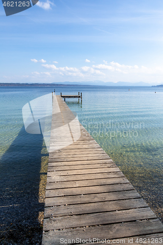 Image of wooden jetty Starnberg lake