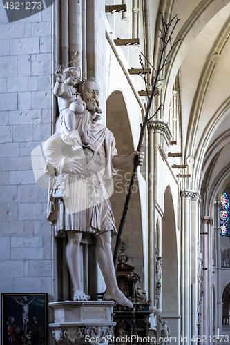 Image of Statue Saint Christopher in Dom St. Paul in Muenster, Germany