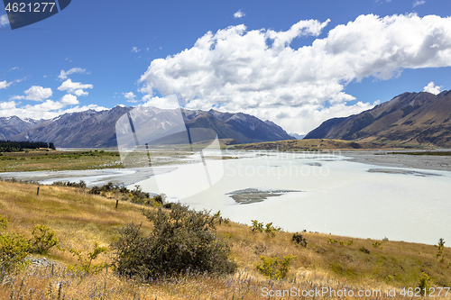 Image of Rakaia River scenery in south New Zealand