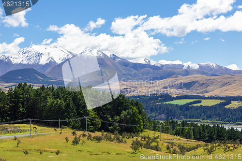 Image of Mountain Alps scenery in south New Zealand