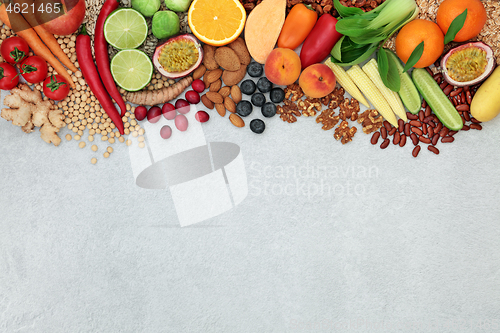 Image of Vegan Health Food Background Border