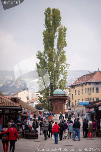 Image of Bascarsija square in Old Town Sarajevo