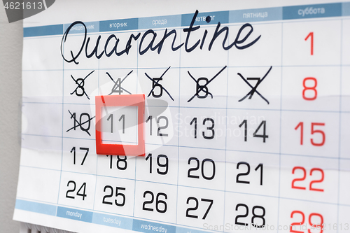 Image of Non-working days are indicated on the calendar due to quarantine