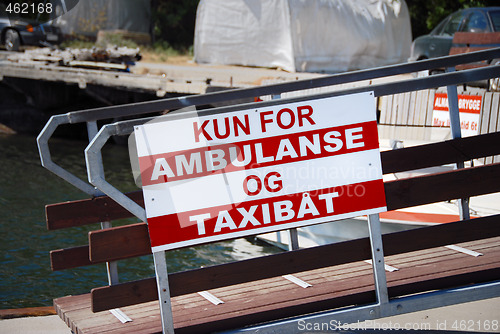 Image of Ambulance and Taxiboat sign