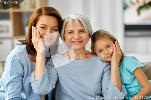 Image of portrait of mother, daughter and grandmother