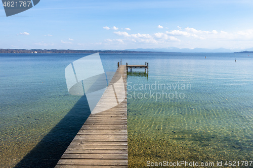 Image of wooden jetty Starnberg lake