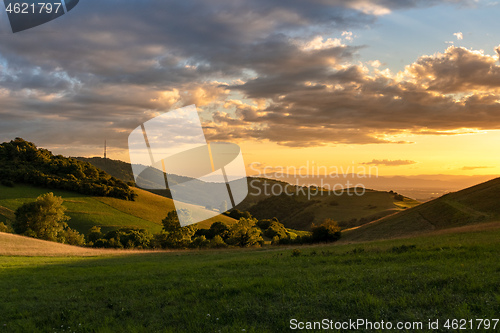 Image of evening landscape scenery in Breisgau Germany