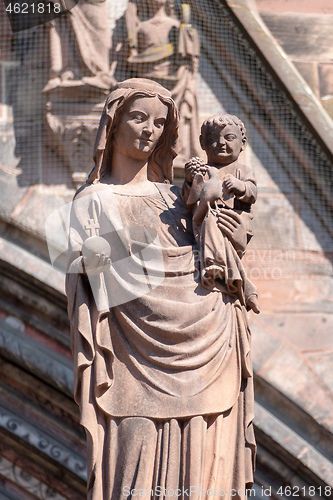 Image of Mary statue at Freiburg Muenster Germany