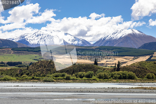 Image of Mountain Alps scenery in south New Zealand