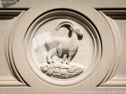 Image of Zodiac Capricorn sign in stone