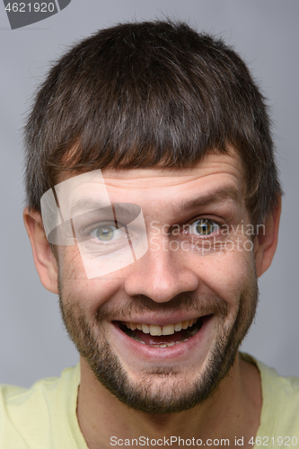 Image of Close-up portrait of a very happy man