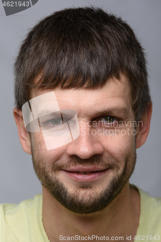 Image of Closeup portrait of a successful smiling man of European appearance