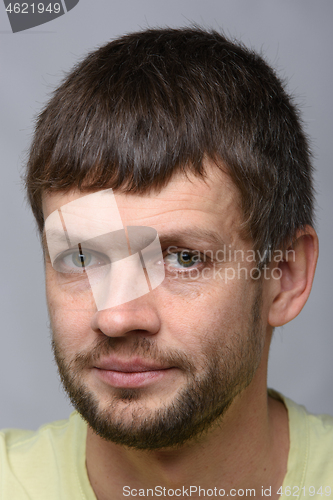 Image of Portrait of a man of European appearance, slightly turned his head to the left