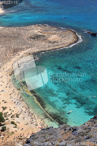 Image of Top sea view on the beach, Gramvousa, Crete island, Greece 