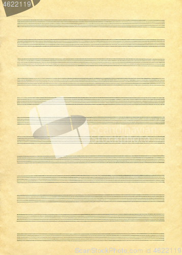 Image of Vintage blank paper sheet for musical notes 