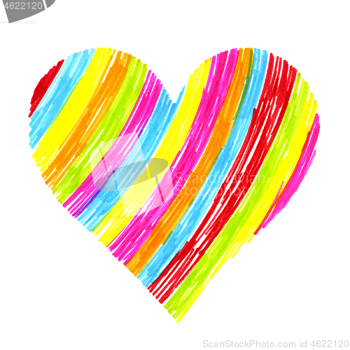 Image of Abstract bright colorful heart on white