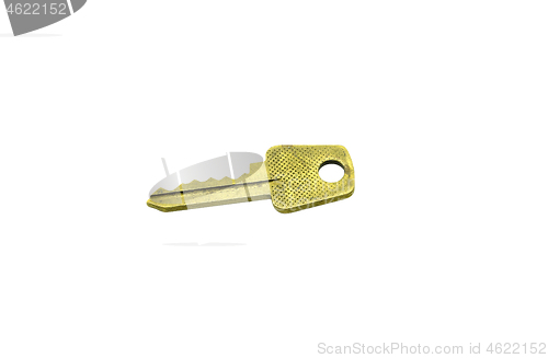 Image of Metal key to english lock isolated on white