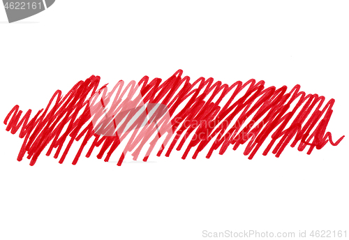 Image of Abstract bright red touches texture on white