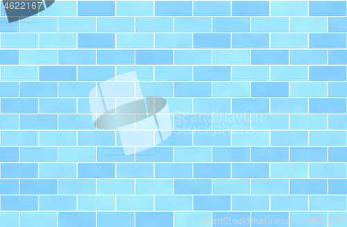 Image of Blue brick wall, abstract seamless background