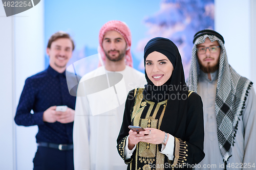 Image of portrait of young muslim people