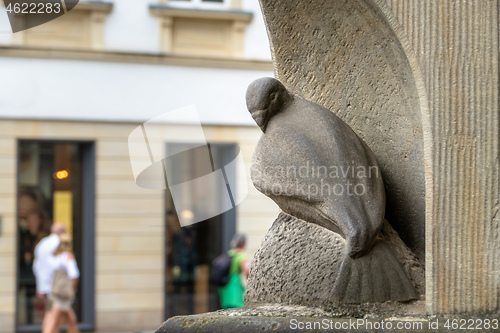 Image of famous dove statue figure in Muenster Germany