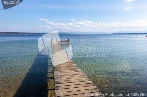 Image of wooden jetty Starnberg lake